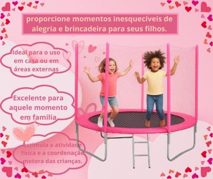 Imagem de Cama elástica 2,44 PINK com zíper na rede