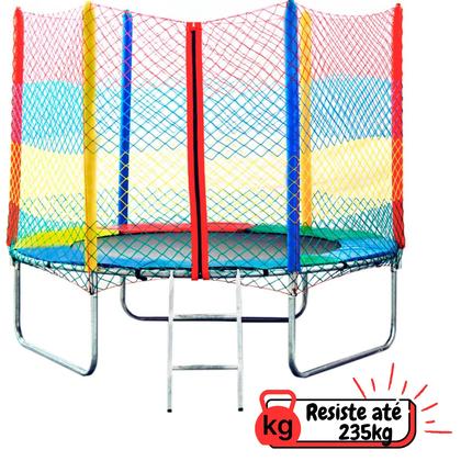 Imagem de Cama elástica 2,44m com zíper na rede com alta resistência