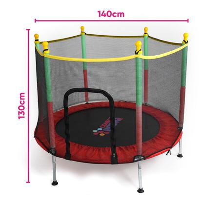Imagem de Cama Elástica Infantil 1,40 m com Rede de Proteção Zíper Pula Pula, Lona UV, Suporta 70 kg Conect