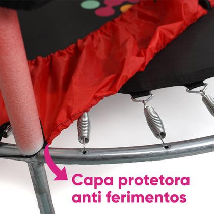 Imagem de Cama Elástica Infantil 1,40 m com Rede de Proteção Zíper Pula Pula, Lona UV, Suporta 70 kg Conect
