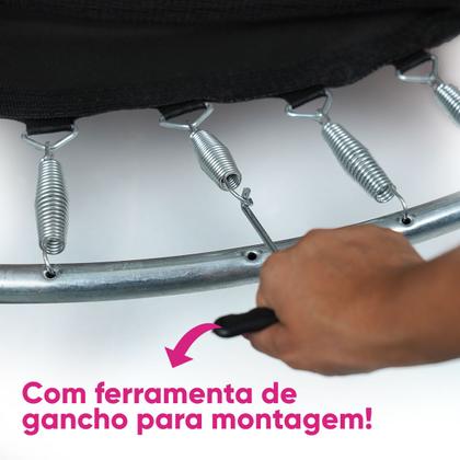 Imagem de Cama Elástica Infantil 1,40 m com Rede de Proteção Zíper Pula Pula, Lona UV, Suporta 70 kg Conect