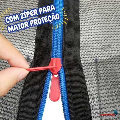 Imagem de Cama Elástica Infantil Grande 427cm Com Rede de Proteção e Escada Pula Pula Completo