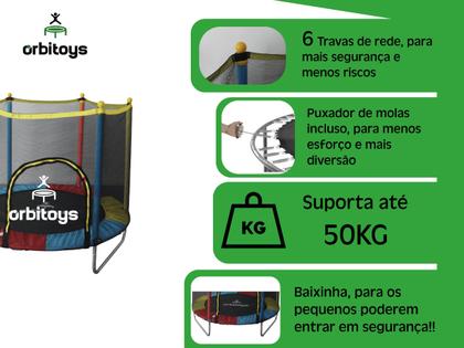 Imagem de Cama Elástica Infantil Pula Pula Trampolim 1,40 M Playground Orbitoys