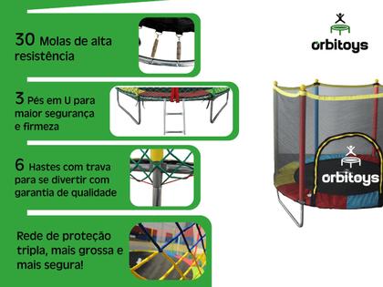 Imagem de Cama Elástica Infantil Pula Pula Trampolim 1,40 M Playground Orbitoys