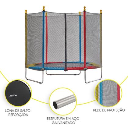 Imagem de Cama Elástica Infantil Pula Pula Trampolim 1,80 M Colorida