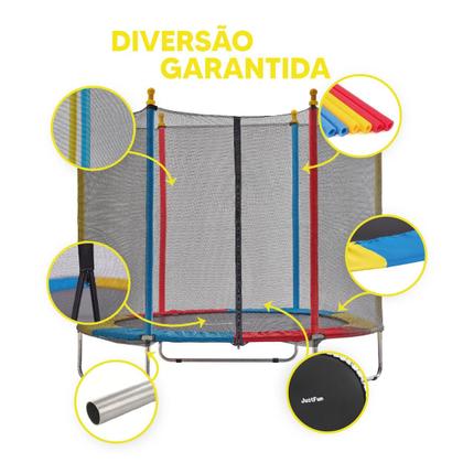 Imagem de Cama Elástica Infantil Pula Pula Trampolim 1,80 M Colorida