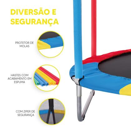 Imagem de Cama Elástica Infantil Pula Pula Trampolim 1,80 M Colorida