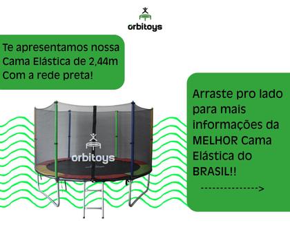 Imagem de Cama Elástica Infantil Pula Pula Trampolim 2,44 M Playground Orbitoys