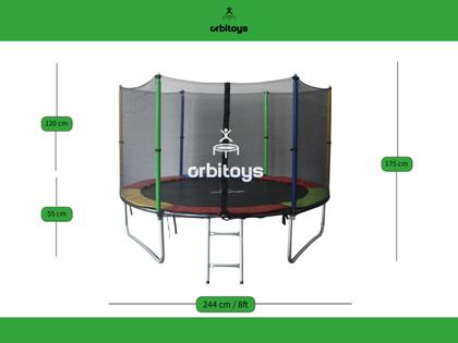 Imagem de Cama Elástica Infantil Pula Pula Trampolim 2,44 M Playground Orbitoys