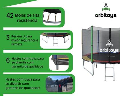 Imagem de Cama Elástica Infantil Pula Pula Trampolim 2,44 M Playground Orbitoys