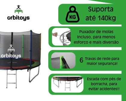 Imagem de Cama Elástica Infantil Pula Pula Trampolim 2,44 M Playground Orbitoys