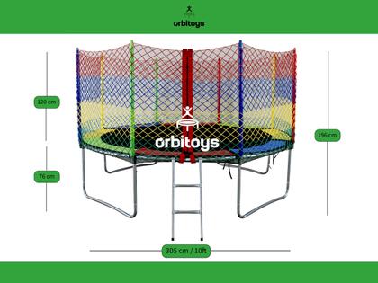 Imagem de Cama Elástica Infantil Pula Pula Trampolim 3,05 M Playground Orbitoys