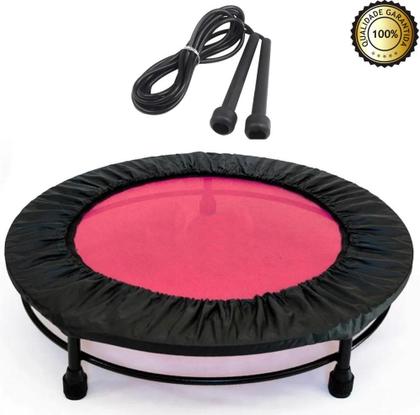 Imagem de Cama Elástica Mini Jump Profissional Rosa + Capa Preta+Corda