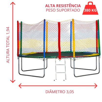 Imagem de Cama elástica pula pula 3,05 rede com zíper
