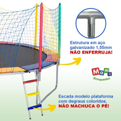 Imagem de Cama Elástica Pula Pula 3,05m Black PapiBrink c/ Pé Borracha
