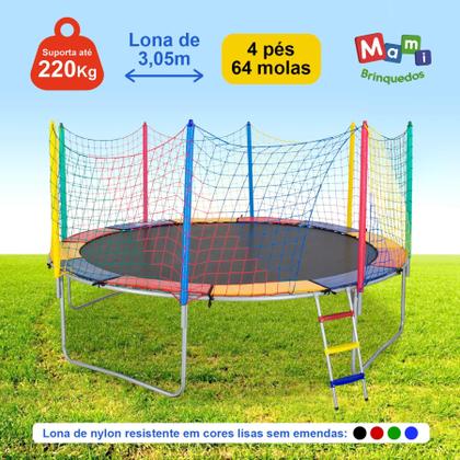 Imagem de Cama Elástica Pula Pula 3,05m Lona Preta s/ Emenda PapiBrink