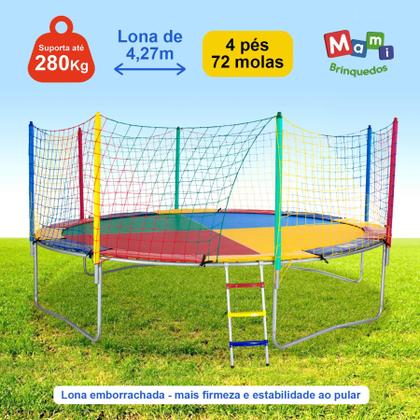 Imagem de Cama Elástica Pula Pula 4,27m Colorida Nacional PapiBrink