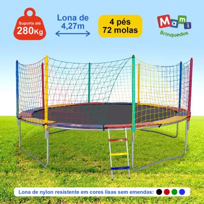 Imagem de Cama Elástica Pula Pula 4,27m Lona Preta s/ Emenda PapiBrink