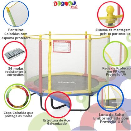 Imagem de Cama Elástica Pula Pula Trampolim 1,52M Com Rede Replay Kids