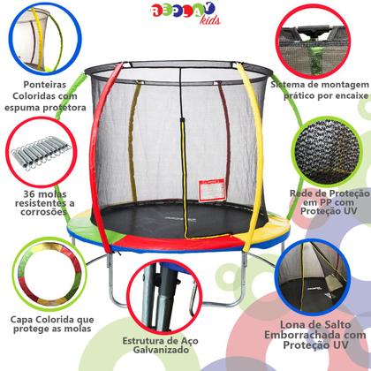 Imagem de Cama Elástica Pula Pula Trampolim 1,83m com Rede Replay Kids