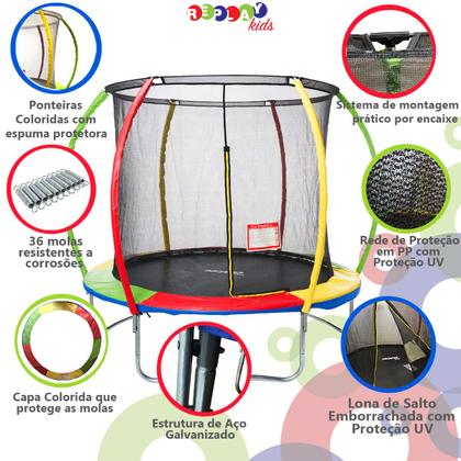 Imagem de Cama Elástica Pula Pula Trampolim 1,83m com Rede Replay Kids