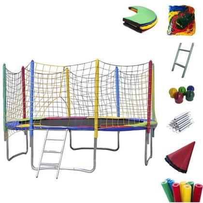 Imagem de Cama Elástica Pula Pula Trampolim 3,05m Grande Resistente Premium