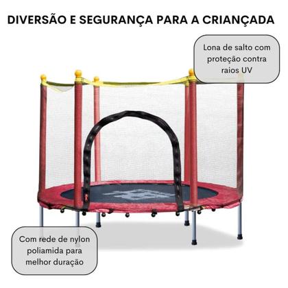 Imagem de Cama Elástica Trampolim Pula Pula Infantil 140m Com Rede