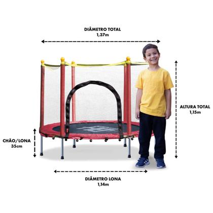 Imagem de Cama Elástica Trampolim Pula Pula Infantil 140m Com Rede
