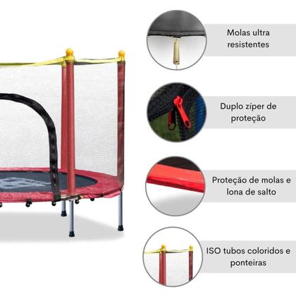 Imagem de Cama Elástica Trampolim Pula Pula Infantil 140m Com Rede