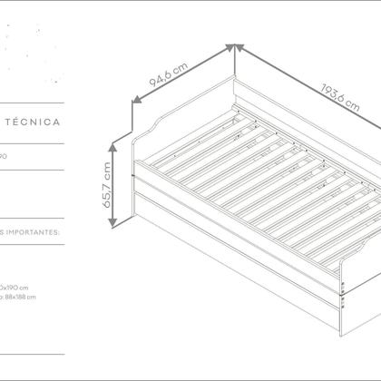 Imagem de Cama em Madeira Maciça 3 em 1 Flip
