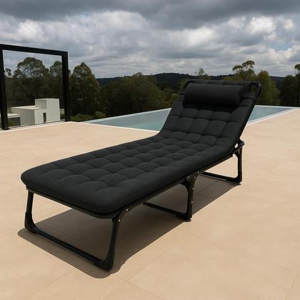 Imagem de Cama Espreguiçadeira Portátil Reclinável Dobrável 4 Posições