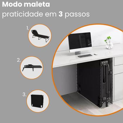 Imagem de Cama Espreguiçadeira Portátil Reclinável Dobrável 4 Posições