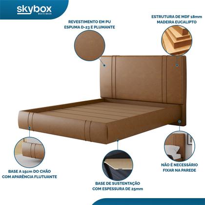 Imagem de Cama Flutuante Star Casal material ecológico PU - Skybox