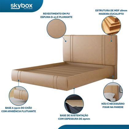 Imagem de Cama Flutuante Star Casal material ecológico PU - Skybox