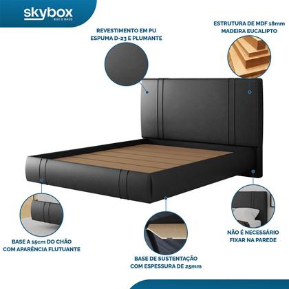 Imagem de Cama Flutuante Star King Size material ecológico PU - Skybox