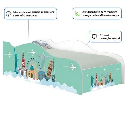Imagem de Cama Fun Viagem Pelo Mundo Solteiro Com Colchão