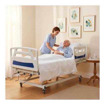 Imagem de Cama Hospitalar 7 Movimentos Manual Fowler com elevação de leito 03 manivelas e Colchão D33