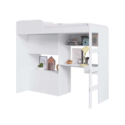 Imagem de Cama Infantil 193,5cm c/ Escrivaninha Armário 2 Portas e Baú