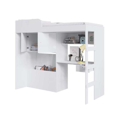 Imagem de Cama Infantil 193,5cm c/ Escrivaninha Armário 2 Portas e Baú