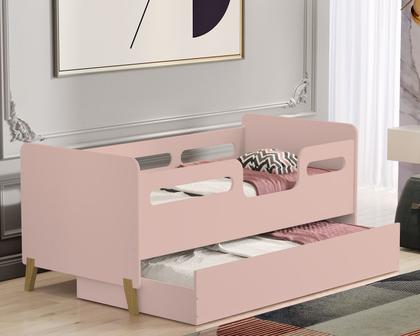 Imagem de Cama Infantil Bicama Auxiliar Cecilia Grade Proteção Montessoriana para Quarto com 02 Colchões Incluso