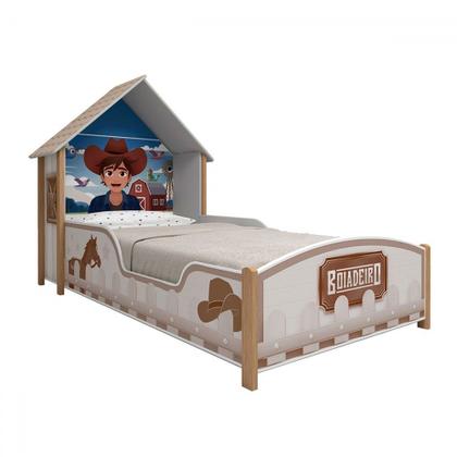 Imagem de Cama Infantil Boiadeira Casinha 100% Mdf Branco - Gelius