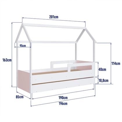 Imagem de Cama Infantil Cabana Montessoriana com Cama Auxiliar Rosa