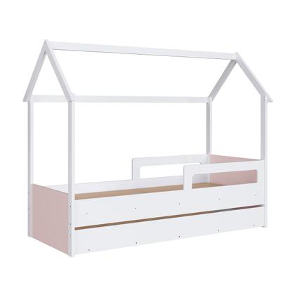 Imagem de Cama Infantil Cabana Montessoriana com Cama Auxiliar Rosa