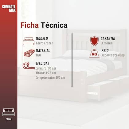 Imagem de Cama Infantil Carro Frozen - 163 cm - VJ Móveis