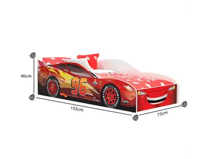 Imagem de Cama Infantil Carros Montessoriana em MDF Com Colchão e Grades para Quarto de Menino