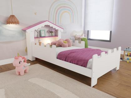 Imagem de Cama Infantil Casa Magia Quarto Montessori Princesa Meninas Docel Baby Brinquedos Castelo Com Colchão