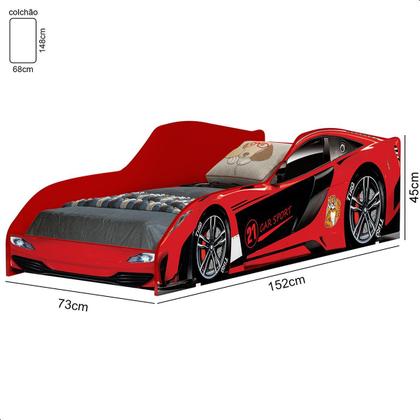 Imagem de Cama Infantil com Colchão Carro Vermelho