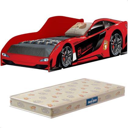 Imagem de Cama Infantil com Colchão Carro Vermelho