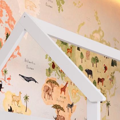 Imagem de Cama Infantil Com Colchão Montessoriana Branca Completa