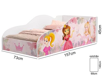 Imagem de Cama Infantil com Colchão Princesa Rosa